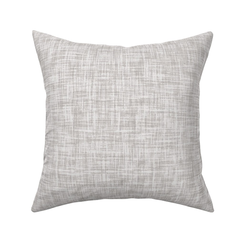 Vintage Linen Pillow, Woven, Black, 16x16, Single Sided, Gray
