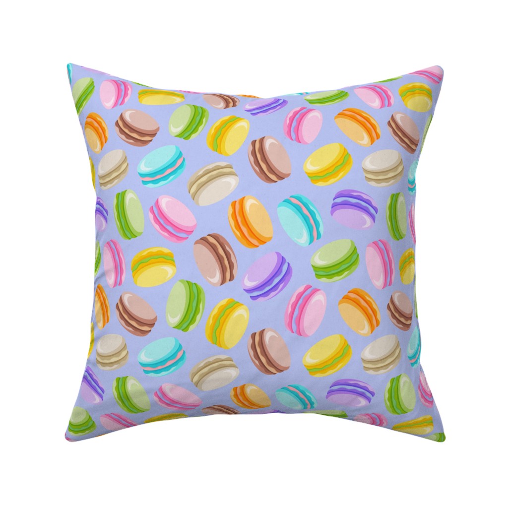 Pastel Macarons - Lavender Pillow, Woven, Black, 16x16, Single Sided, Purple, Purple