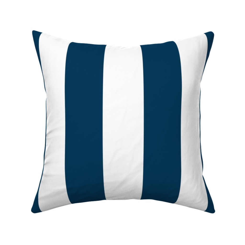 Cabana Stripe - Navy and White Pillow, Woven, Black, 16x16, Single Sided, Blue, True Blue