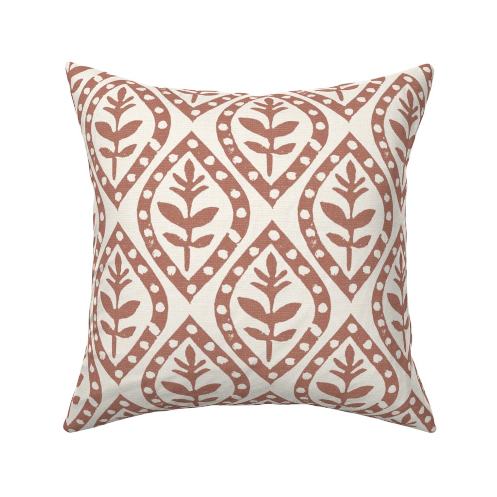 Molly's Print - Terracotta Pillow, Woven, Black, 16x16, Single Sided, Brown, Brown