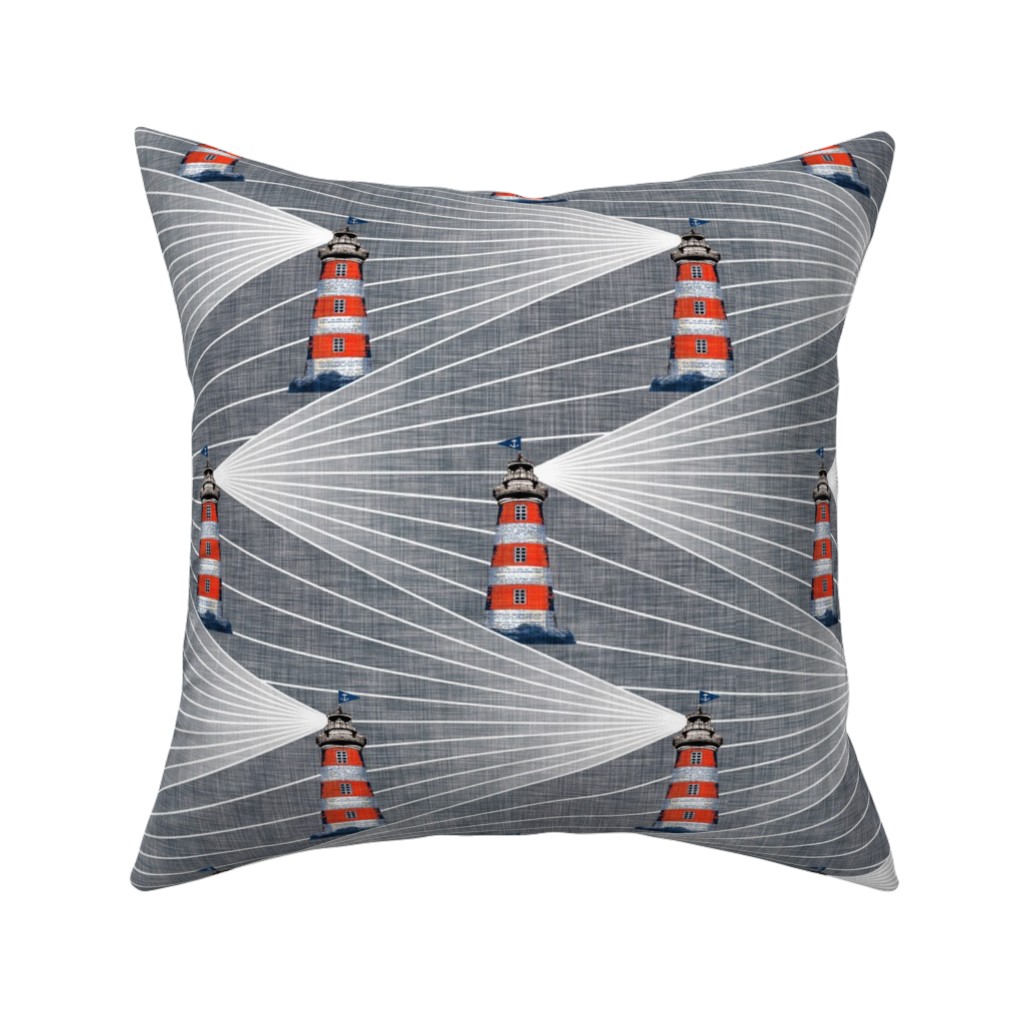 Land Ahoy - Gray Pillow, Woven, Black, 16x16, Single Sided, Gray, Gray