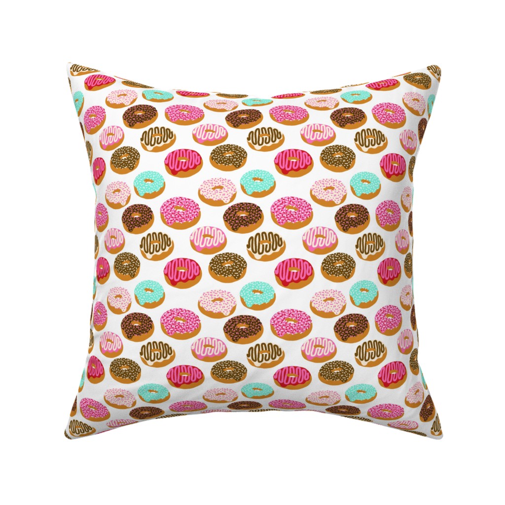 Donuts - Multicolor Pillow, Woven, Black, 16x16, Single Sided, Multicolor