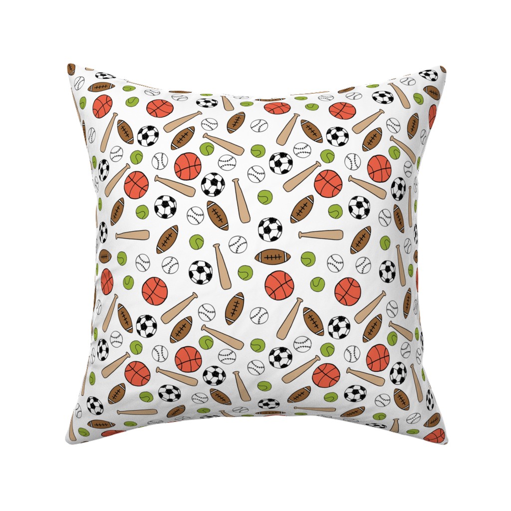 Sports - Multicolor Pillow, Woven, Black, 16x16, Single Sided, Multicolor