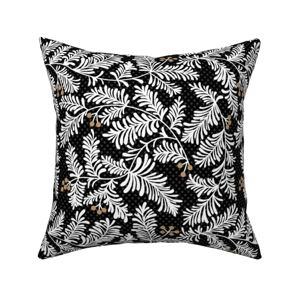 Winter Branches Pillow, Woven, Black, 16x16, Single Sided, Black