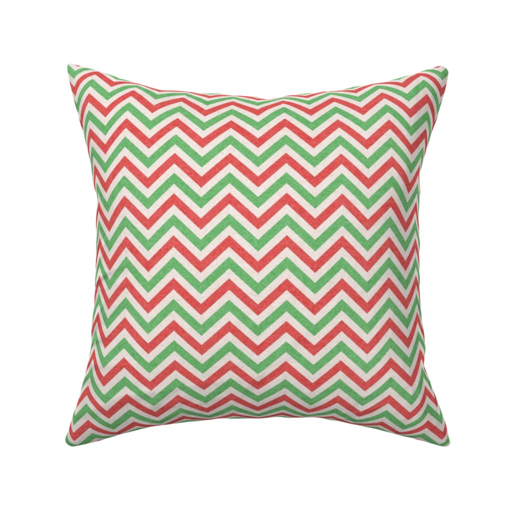 Mottled Holiday Zigzags Pillow, Woven, Black, 16x16, Single Sided, Multicolor