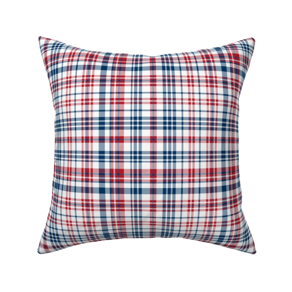 American Plaid - Blue and Red Pillow, Woven, Black, 16x16, Single Sided, Multicolor