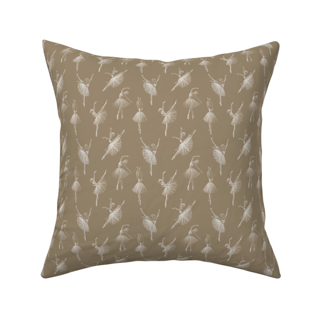 Ballerinas Pillow, Woven, Black, 16x16, Single Sided, Brown, Morning Latte