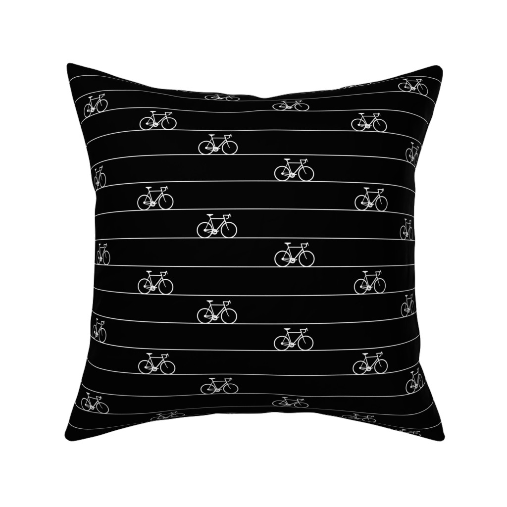 Biking Pillow, Woven, Black, 16x16, Single Sided, Black