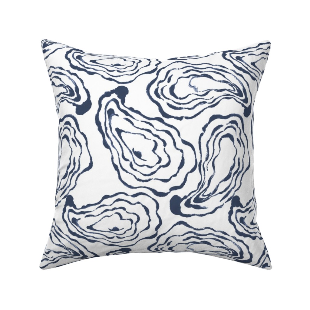 Oysters Paisley - Navy Pillow, Woven, Black, 16x16, Single Sided, Blue