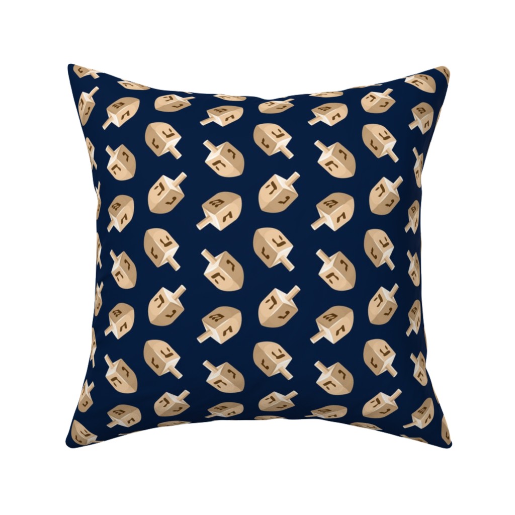 Dreidels Pillow, Woven, Black, 16x16, Single Sided, Blue, Park Night
