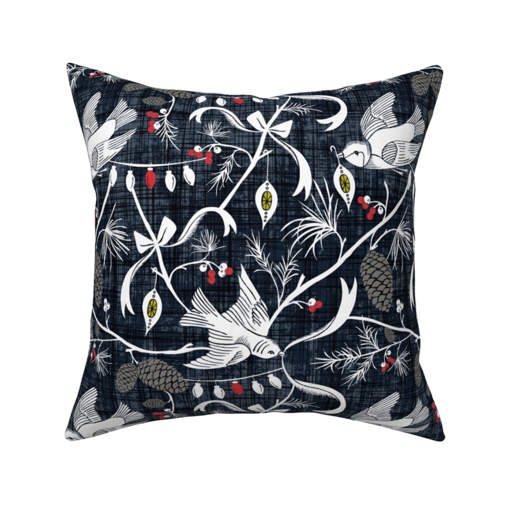 Merry Forest Pillow, Woven, Black, 16x16, Single Sided, Black, Golden