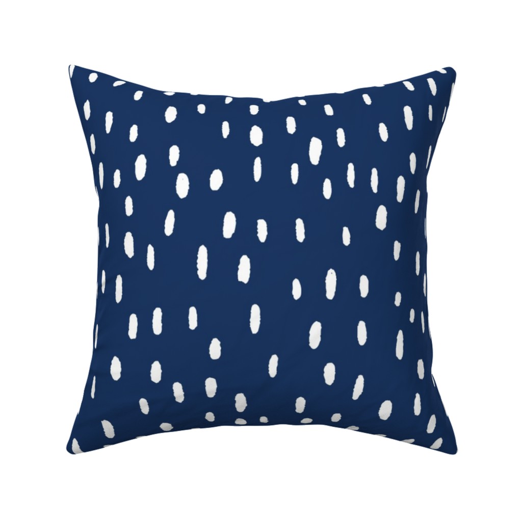 Confetti Dot - Night Pillow, Woven, Black, 16x16, Single Sided, Blue