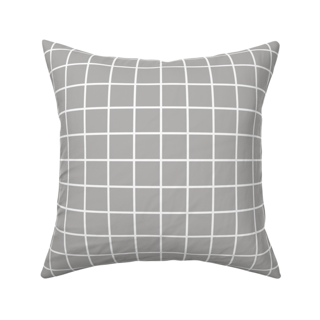 Window Pane Pillow, Woven, Black, 16x16, Single Sided, Gray, Stone