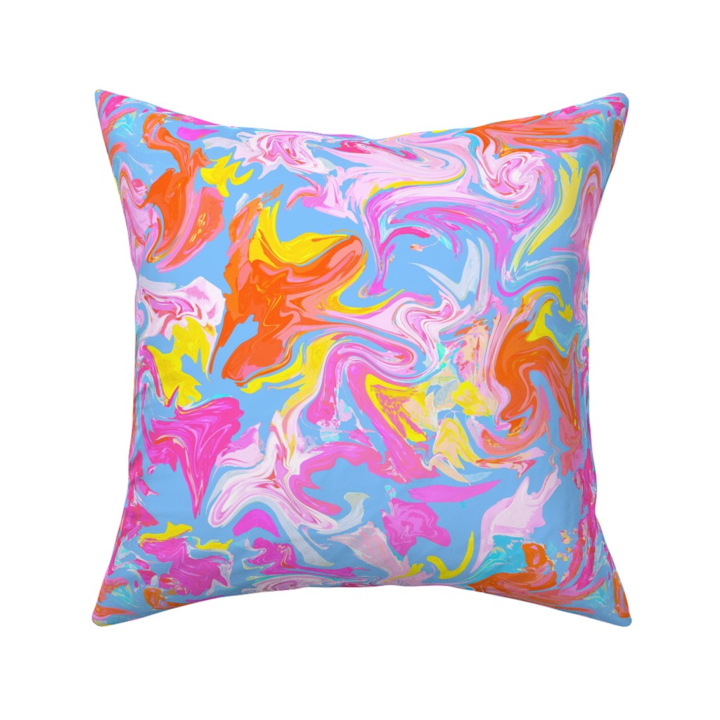 Summer Splash Pillow, Woven, Black, 16x16, Single Sided, Multicolor