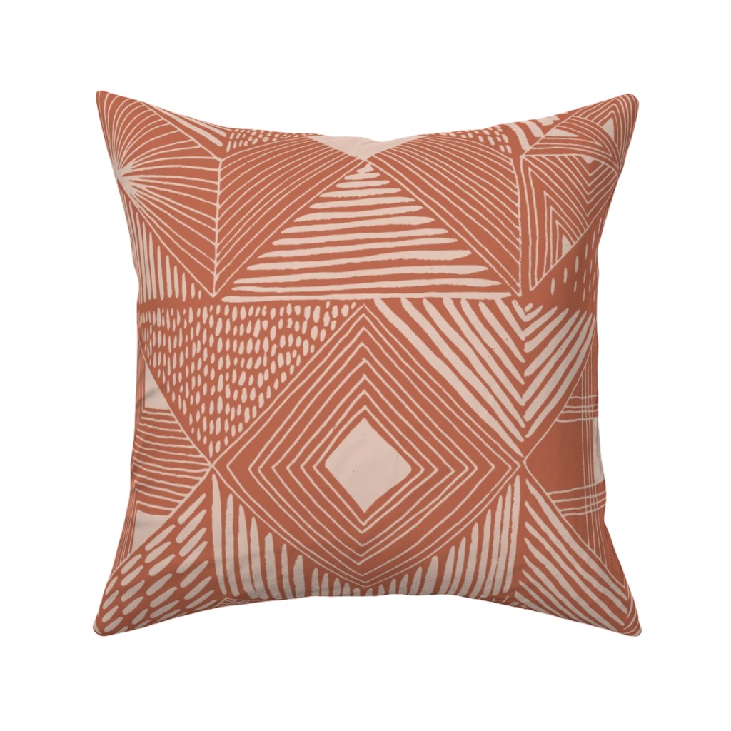 Neutral Retreat - Terracotta Pillow, Woven, Black, 16x16, Single Sided, Pink