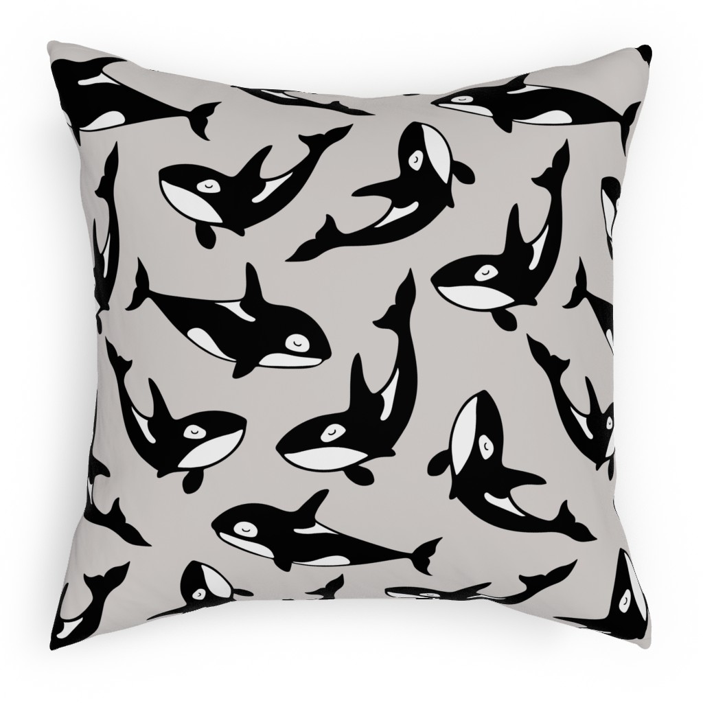 Orca Pillow, Woven, Beige, 18x18, Single Sided, Beige, Smoke