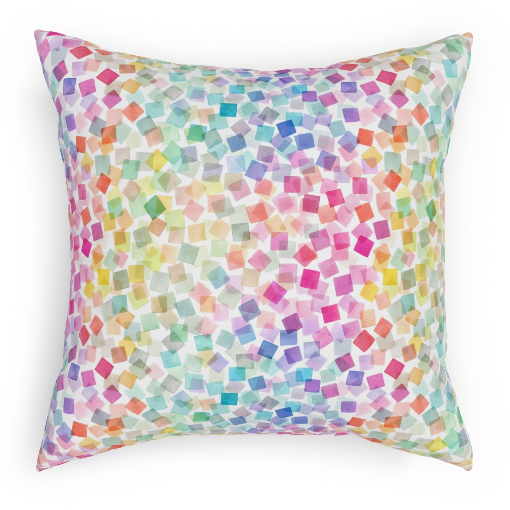Confetti Party - Multi Pillow, Woven, Beige, 18x18, Single Sided, Multicolor