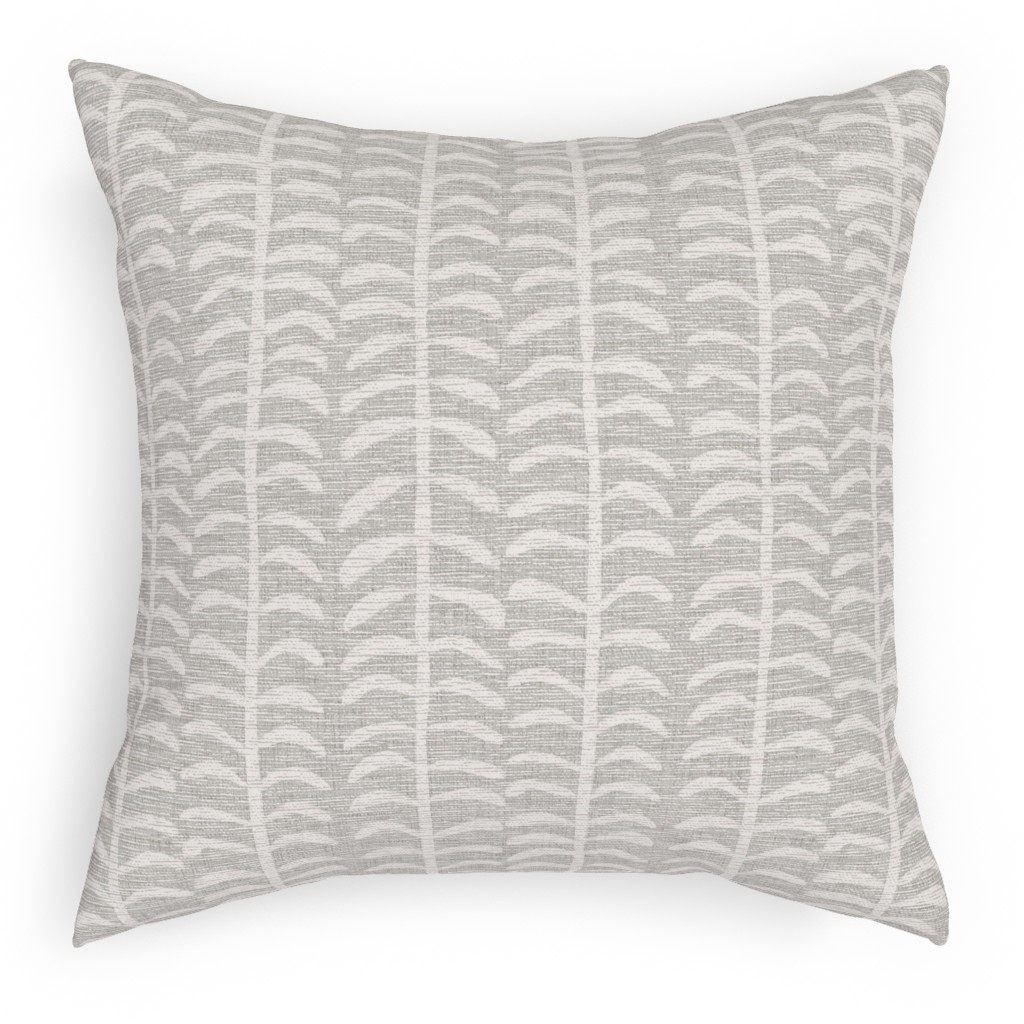 Grasscloth Vine - Neutral Pillow, Woven, Beige, 18x18, Single Sided, Gray, Gray