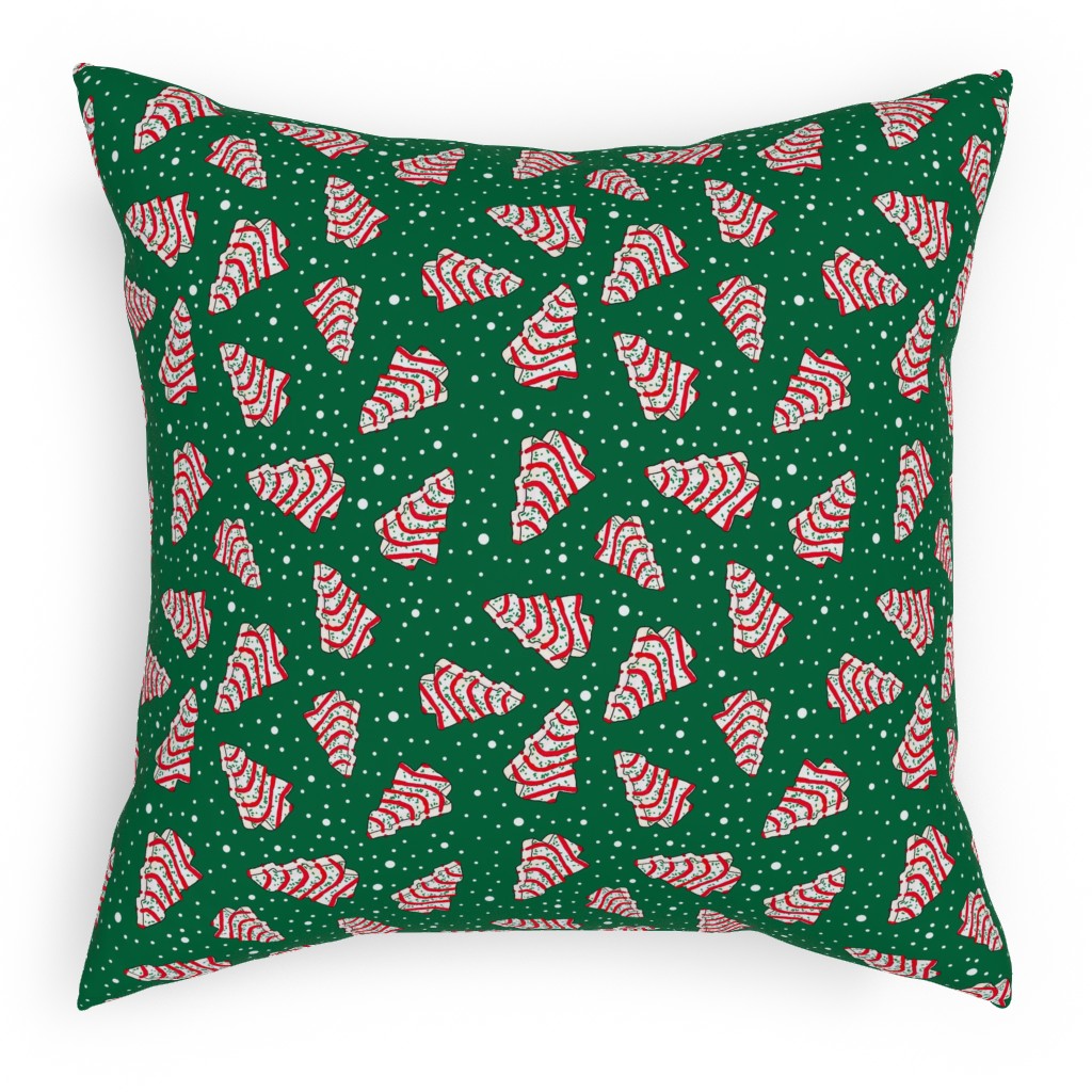Christmas Tree Snack - Green Pillow, Woven, Beige, 18x18, Single Sided, Green, Classic Green