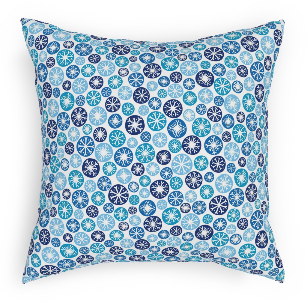 Snow Daze Pillow, Woven, Beige, 18x18, Single Sided, Blue