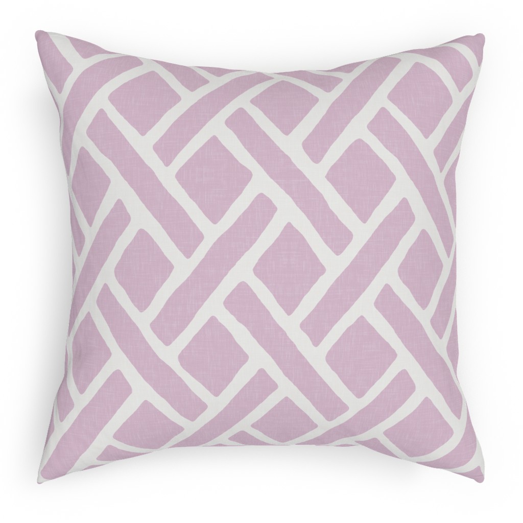 Savannah Trellis Pillow, Woven, Beige, 18x18, Single Sided, Purple