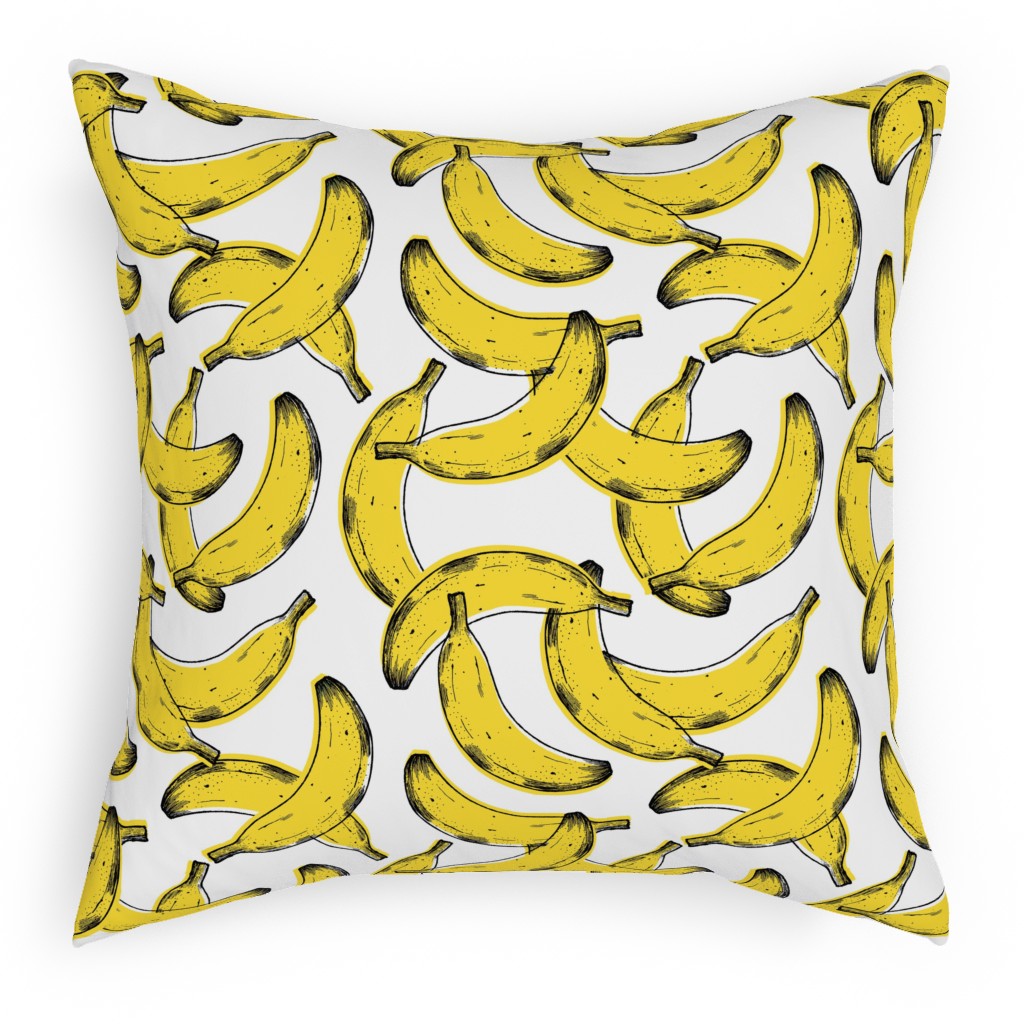 Banana Pillow, Woven, Beige, 18x18, Single Sided, Yellow