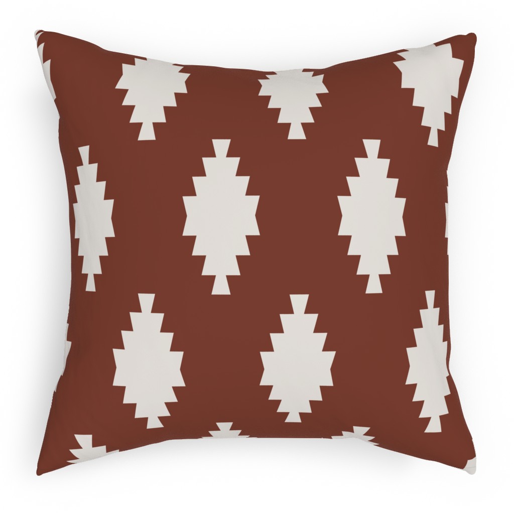 Taos Tile - Marsala Pillow, Woven, Beige, 18x18, Single Sided, Brown, Brown