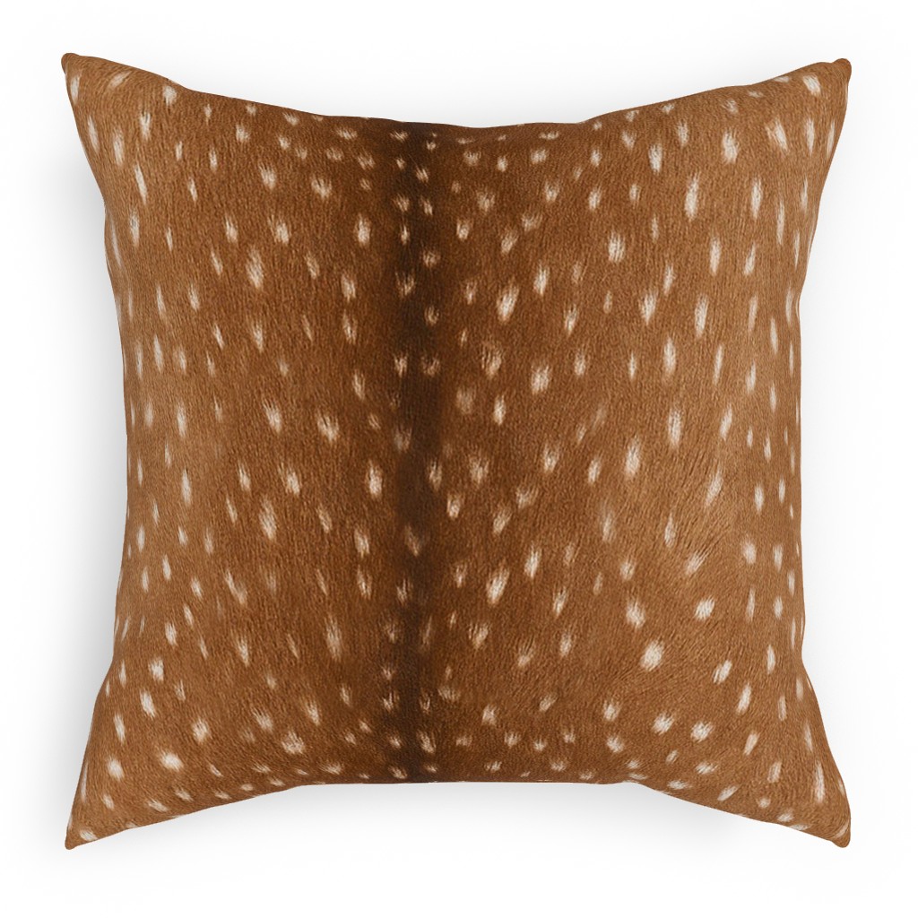Bright Deer Hide- Brown Pillow, Woven, Beige, 18x18, Single Sided, Brown, Brown