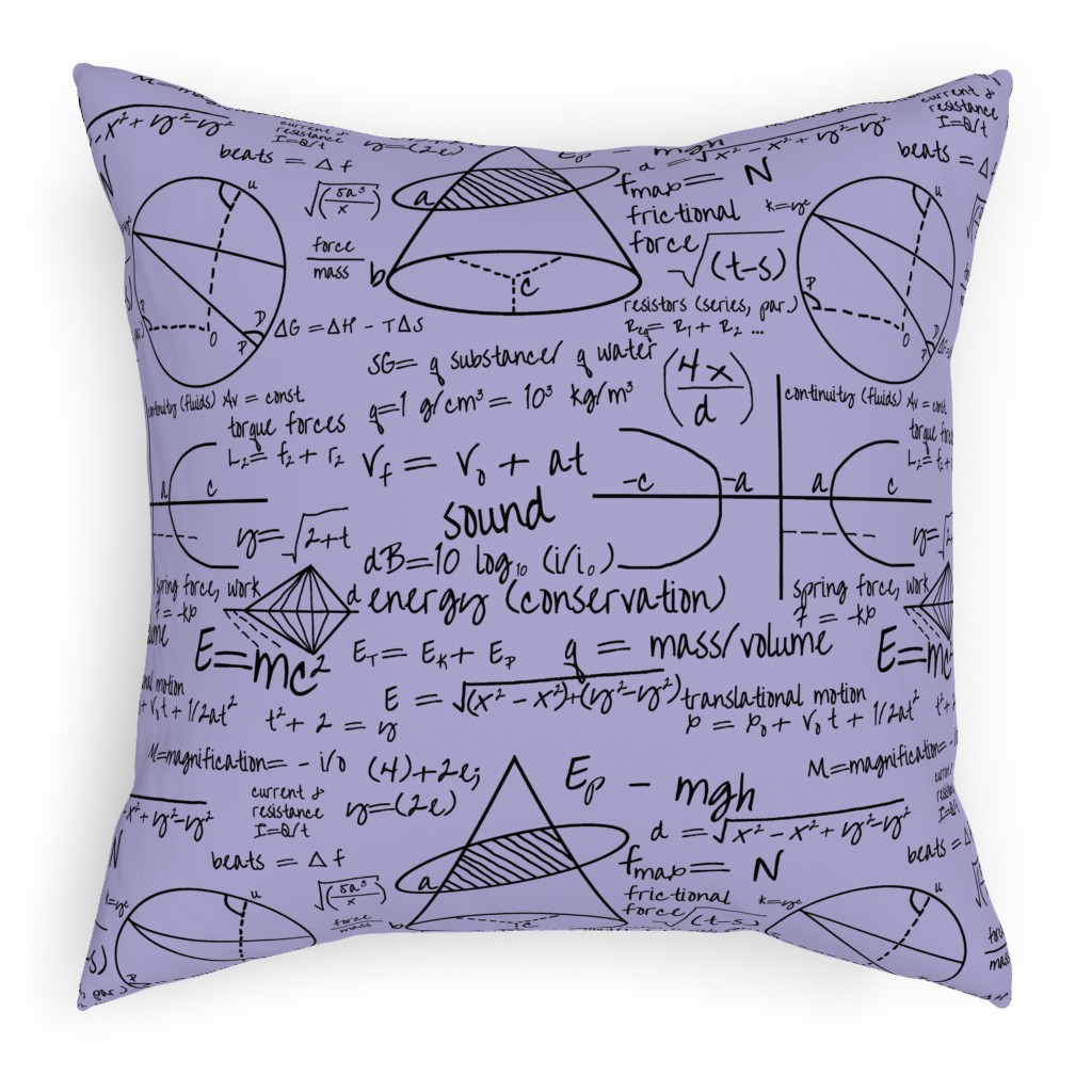 Common Equations Pillow, Woven, Beige, 18x18, Single Sided, Purple, Purple Haze