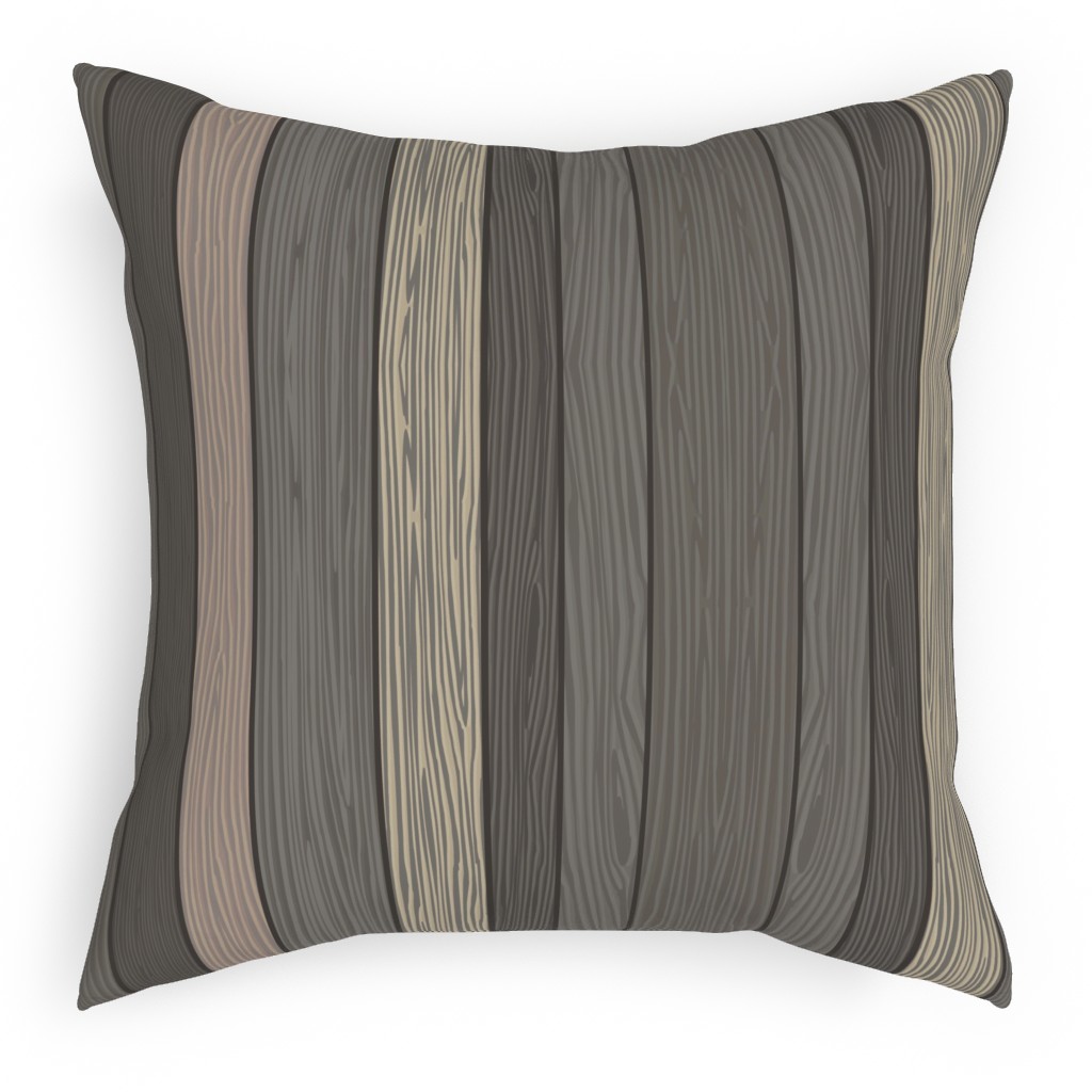 Old Wood Planks Driftwood - Brown Pillow, Woven, Beige, 18x18, Single Sided, Brown, Brown