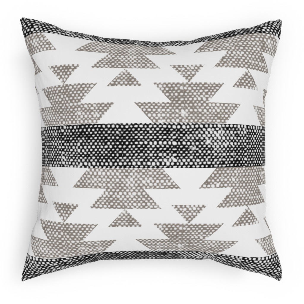 Aztec Woven - Neutral Pillow, Woven, Beige, 18x18, Single Sided, Gray, Gray