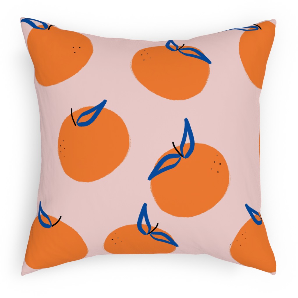 Clementines - Orange Pillow, Woven, Beige, 18x18, Single Sided, Orange, Orange