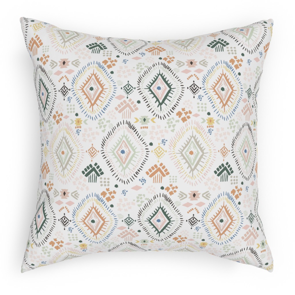 Modern Aztec - Multi Pillow, Woven, Beige, 18x18, Single Sided, Multicolor