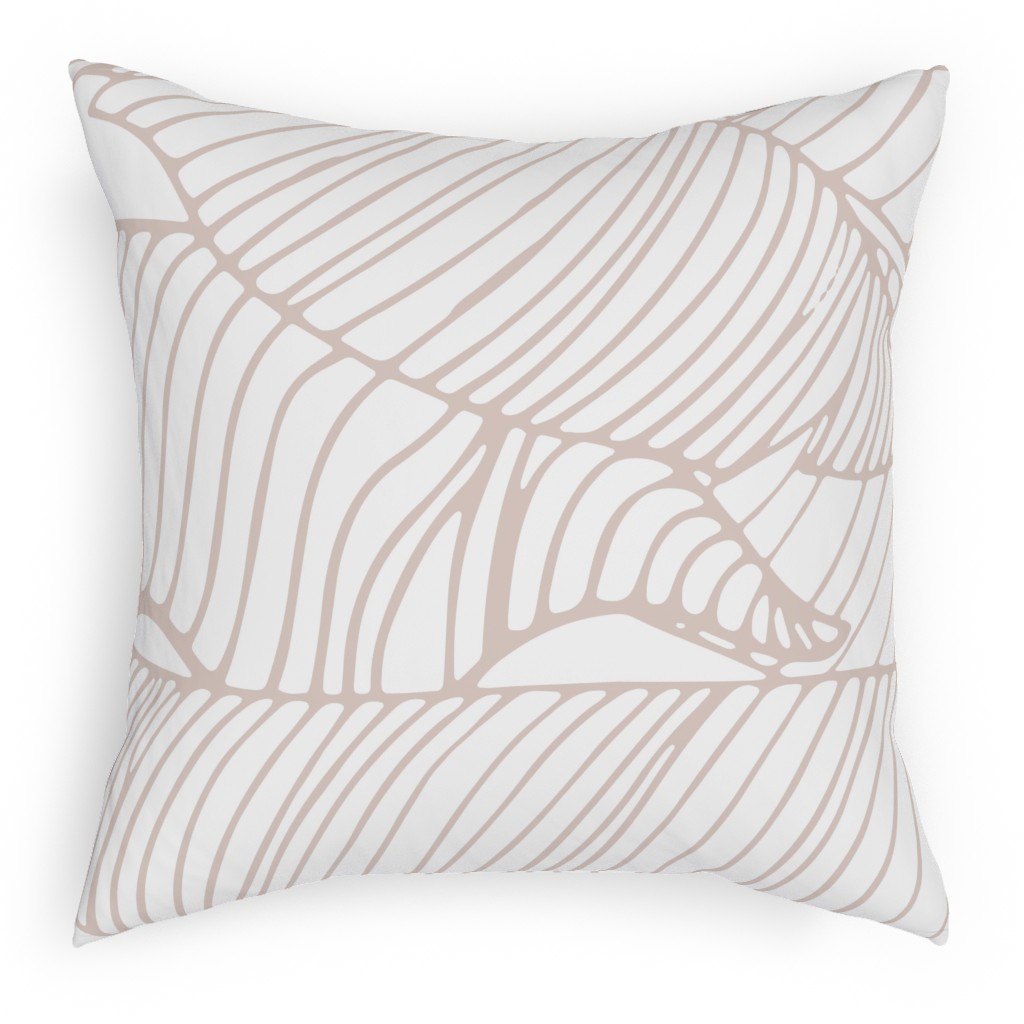 Banana Leaf - Blush Pillow, Woven, Beige, 18x18, Single Sided, Beige, Pearl