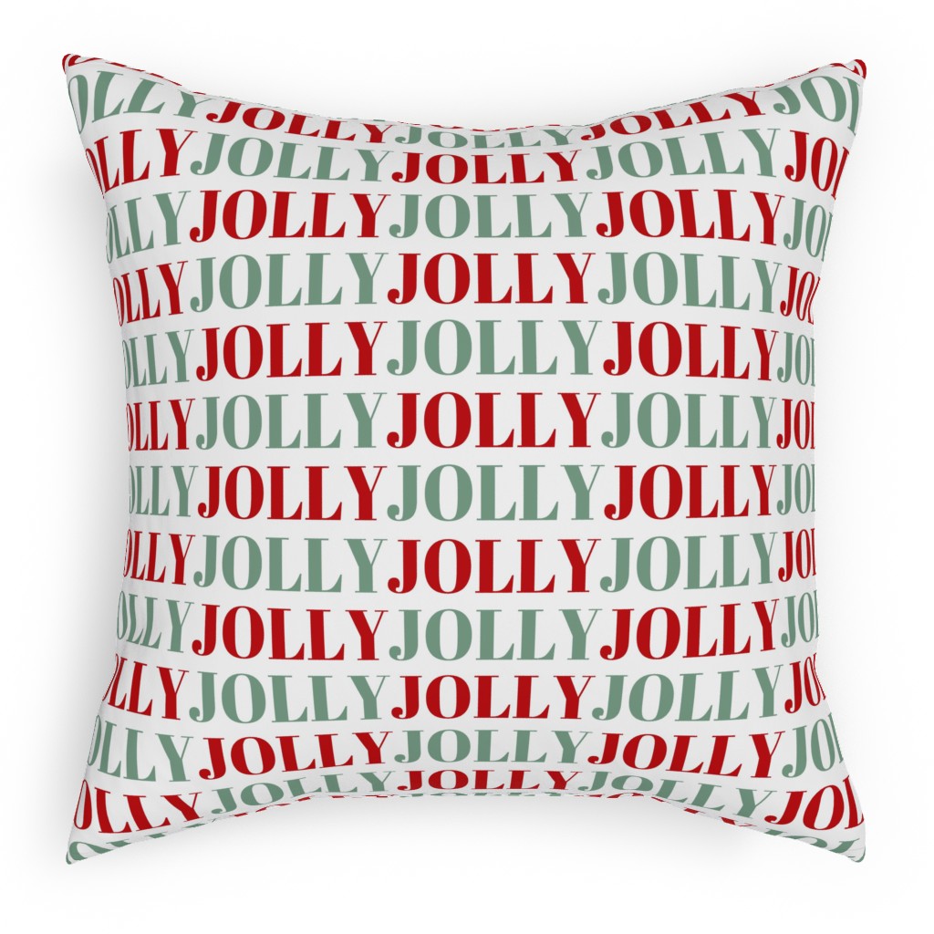 jolly print red and green pillow