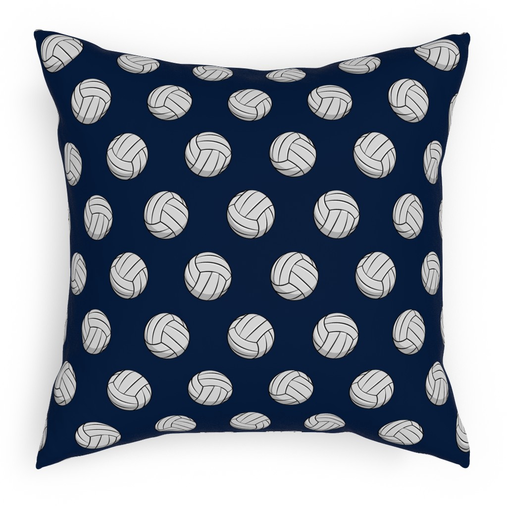 Volleyball - Blue Pillow, Woven, Beige, 18x18, Single Sided, Blue, True Blue