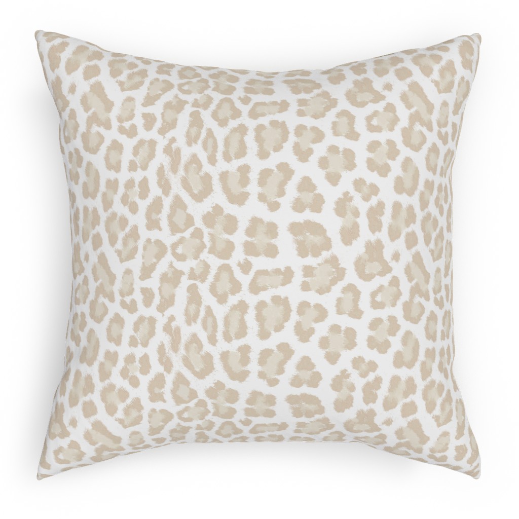 Natural Leopard - Beige Pillow, Woven, Beige, 18x18, Single Sided, Beige