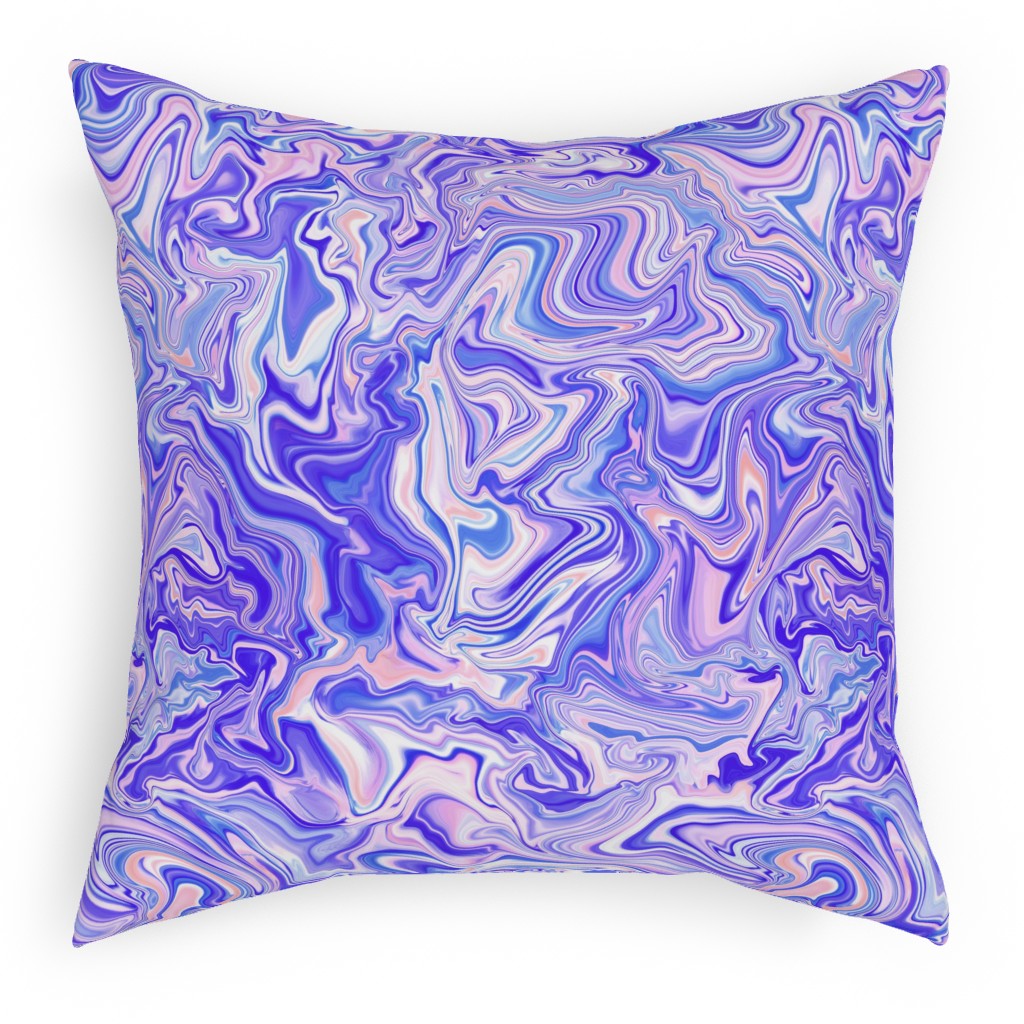 Love Spell Marble - Purple Coral Pink Pillow, Woven, Black, 18x18, Single Sided, Purple