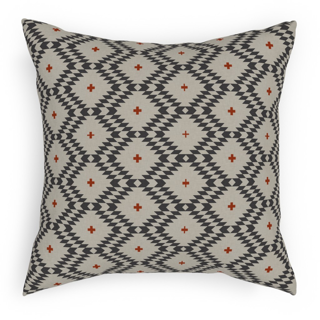 Native Natural Plus - Neutral Pillow, Woven, Black, 18x18, Single Sided, Beige, Pearl