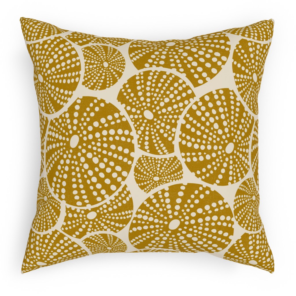 Bed of Urchins - Yellow Pillow, Woven, Black, 18x18, Single Sided, Yellow