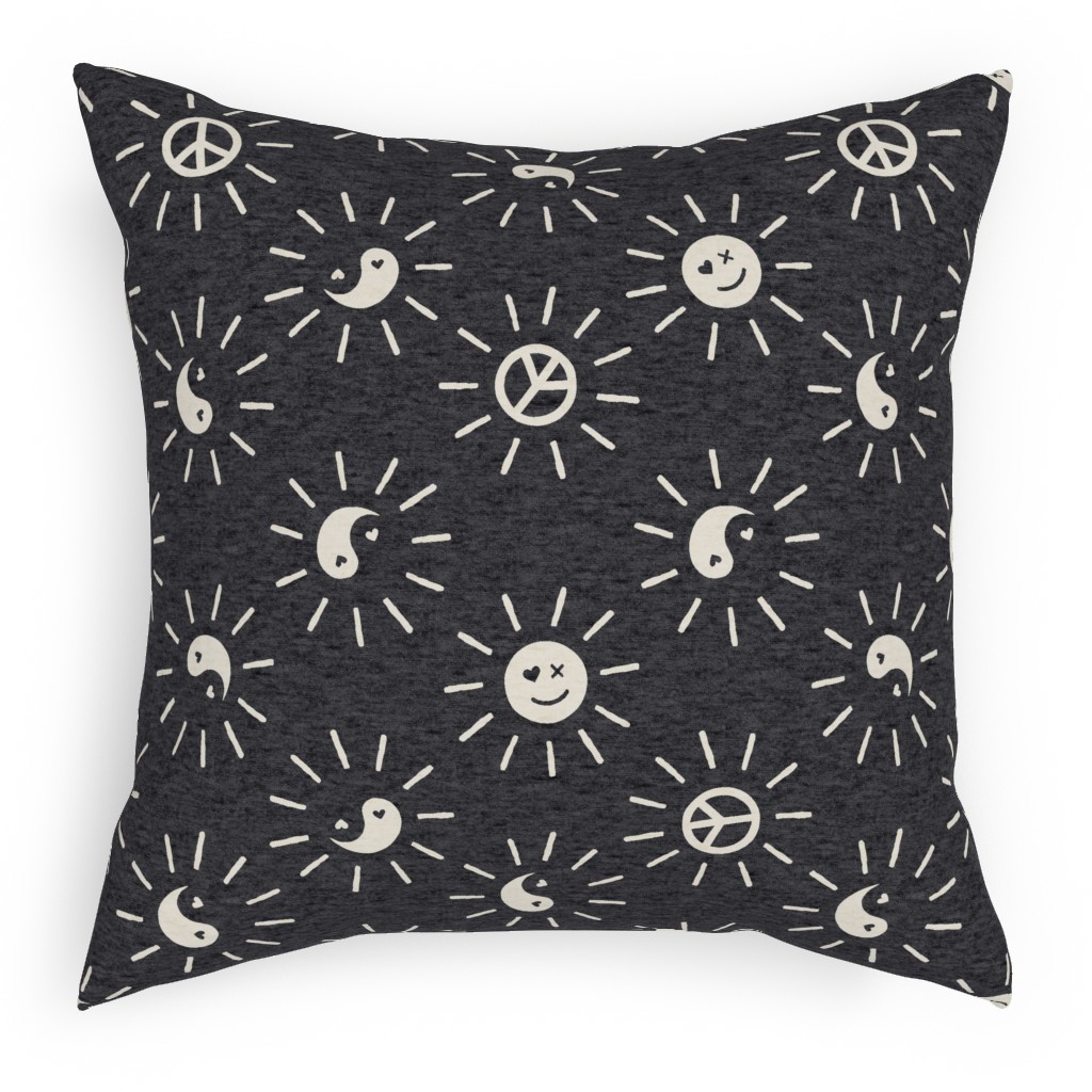 Cool Vibes Pillow, Woven, Black, 18x18, Single Sided, Black, Black