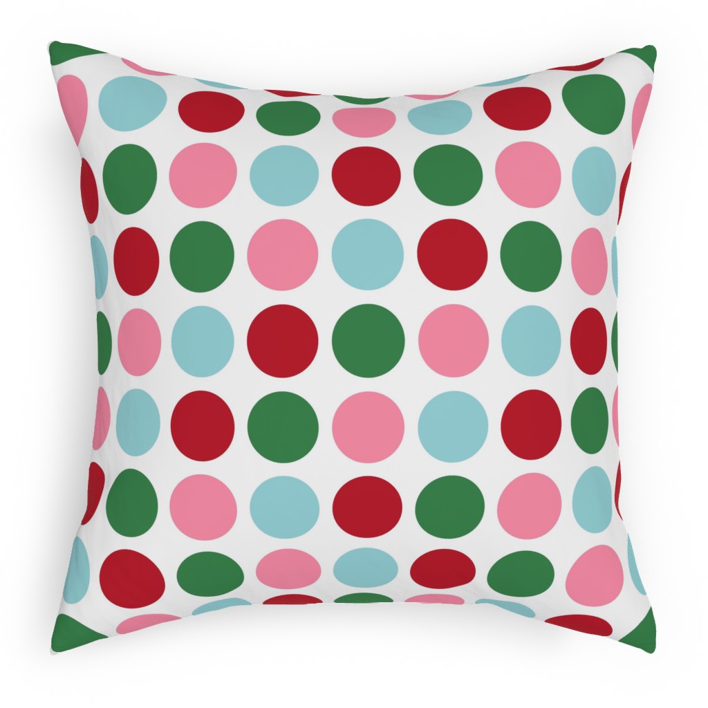 Christmas Collection Polka Dots - Multi Pillow, Woven, Black, 18x18, Single Sided, Multicolor