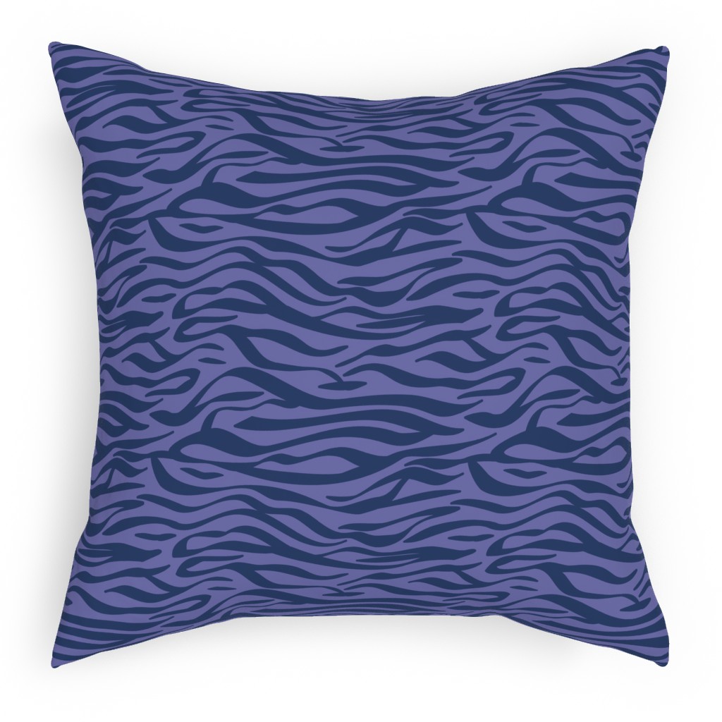 Zebra Animal Print - Purple Pillow, Woven, Black, 18x18, Single Sided, Purple