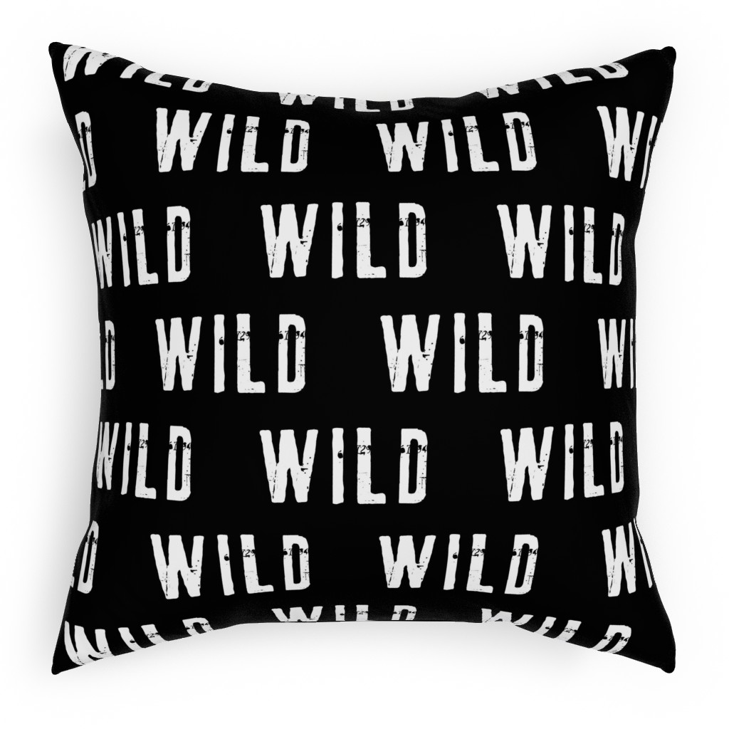 Wild - Black Pillow, Woven, Black, 18x18, Single Sided, Black