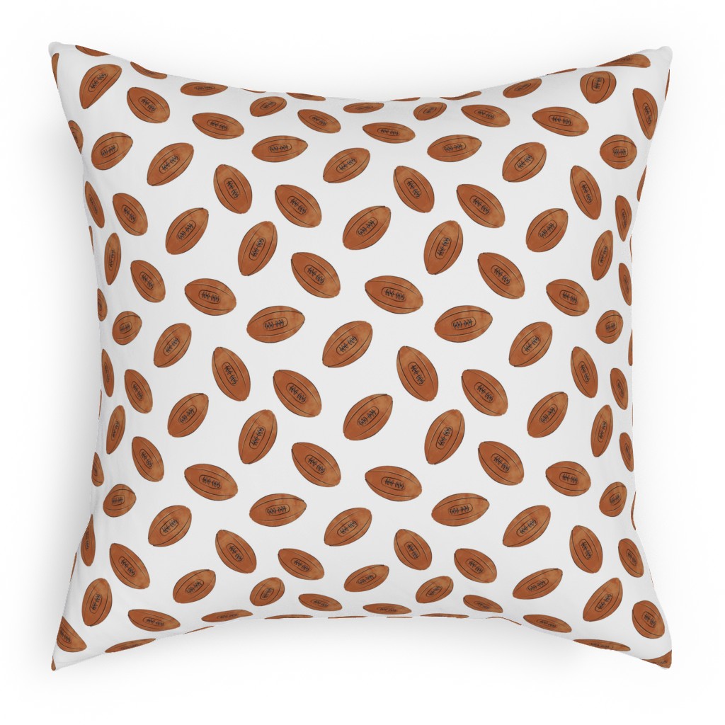 Vintage Football Pillow, Woven, Black, 18x18, Single Sided, Brown, White