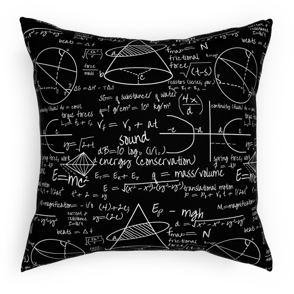 Common Equations Pillow, Woven, Black, 18x18, Single Sided, Black