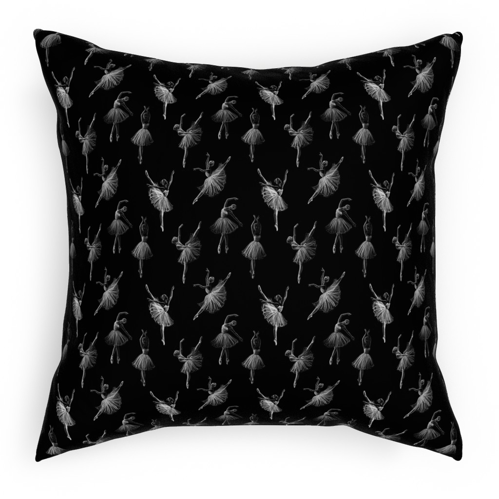 Ballerinas Pillow, Woven, Black, 18x18, Single Sided, Black, Black