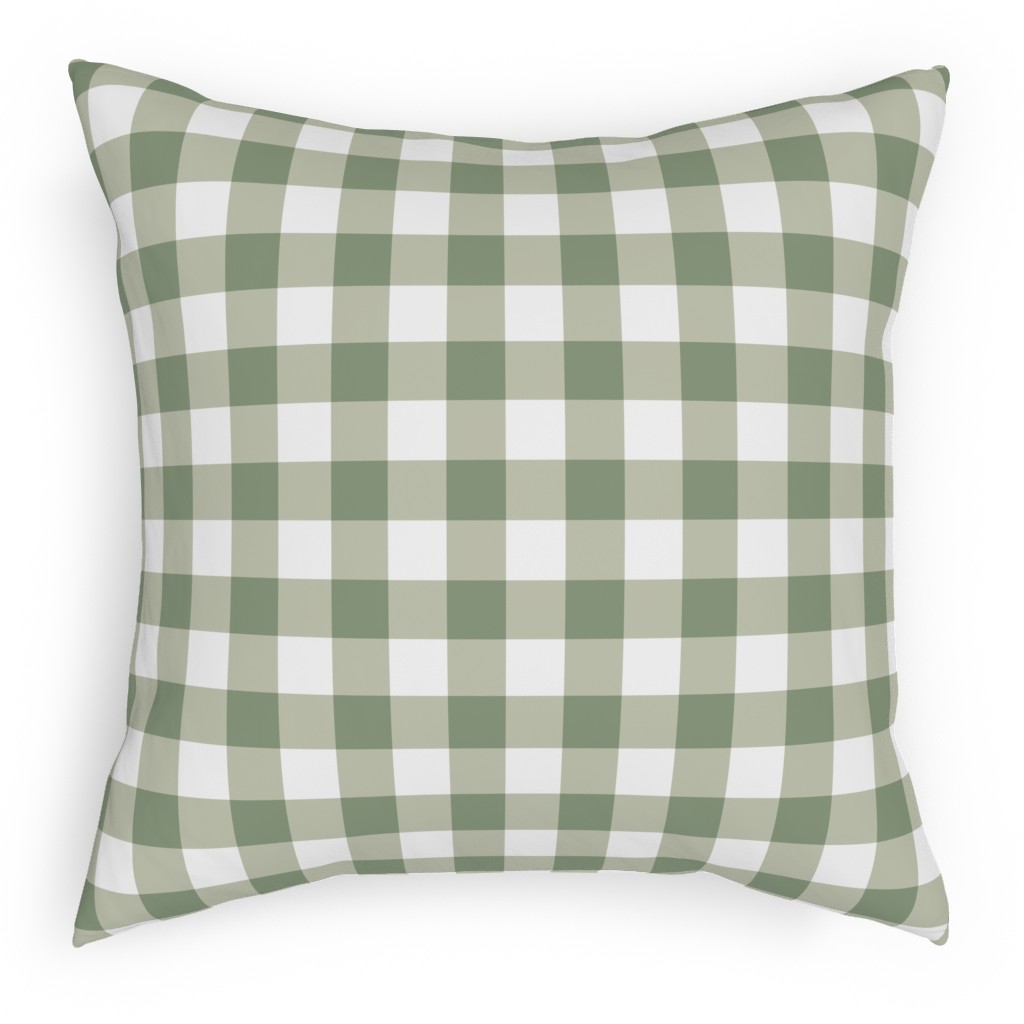 Plaid - Green Pillow, Woven, Black, 18x18, Single Sided, Green, Classic Green