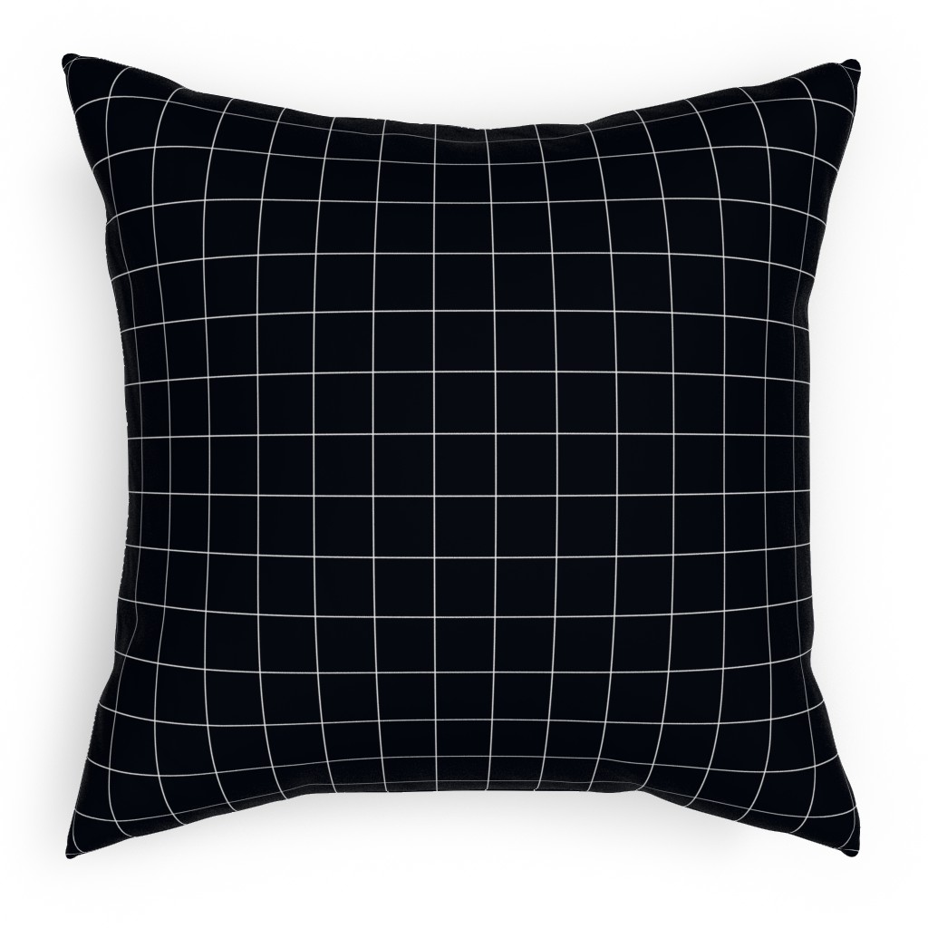 Grid - Black Ad White Pillow, Woven, Black, 18x18, Single Sided, Black