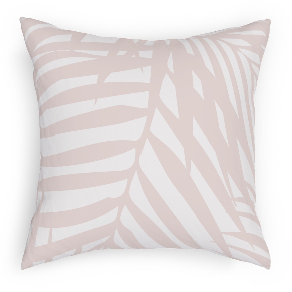 Fronds - Petal Pink Pillow, Woven, Black, 18x18, Single Sided, Pink, Bright Pink